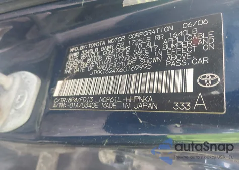 2006 Scion Xa from USA, damaged, VIN JTKKT624X60169995